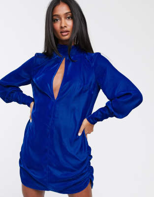 cobalt blue shift dress