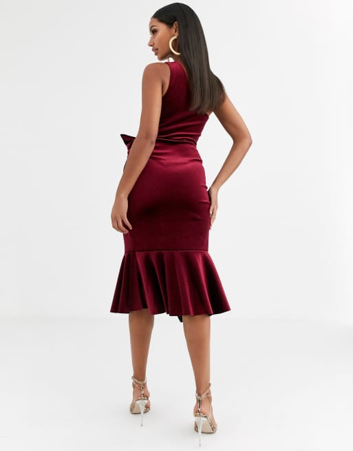 Asos design one shoulder best sale tuck detail midi dress