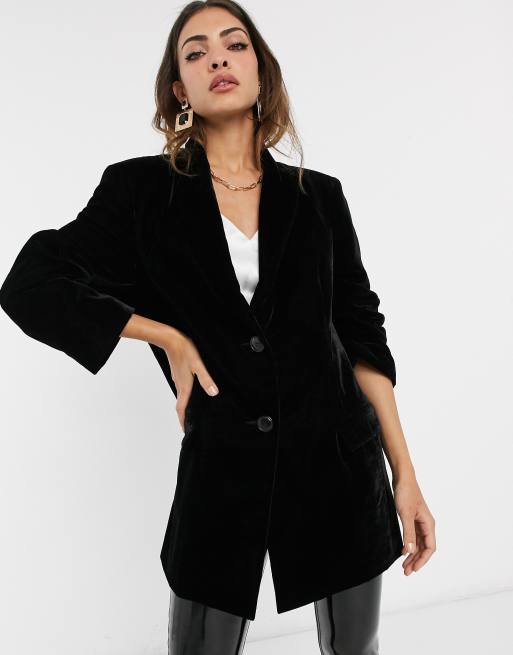 ASOS DESIGN velvet oversized dad blazer | ASOS