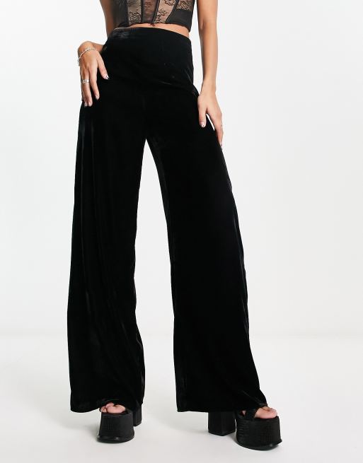 ADIDAS ORIGINALS VELVET FLARES, Black Women's Casual Pants