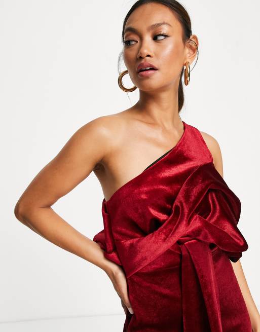 Asos red best sale one shoulder dress