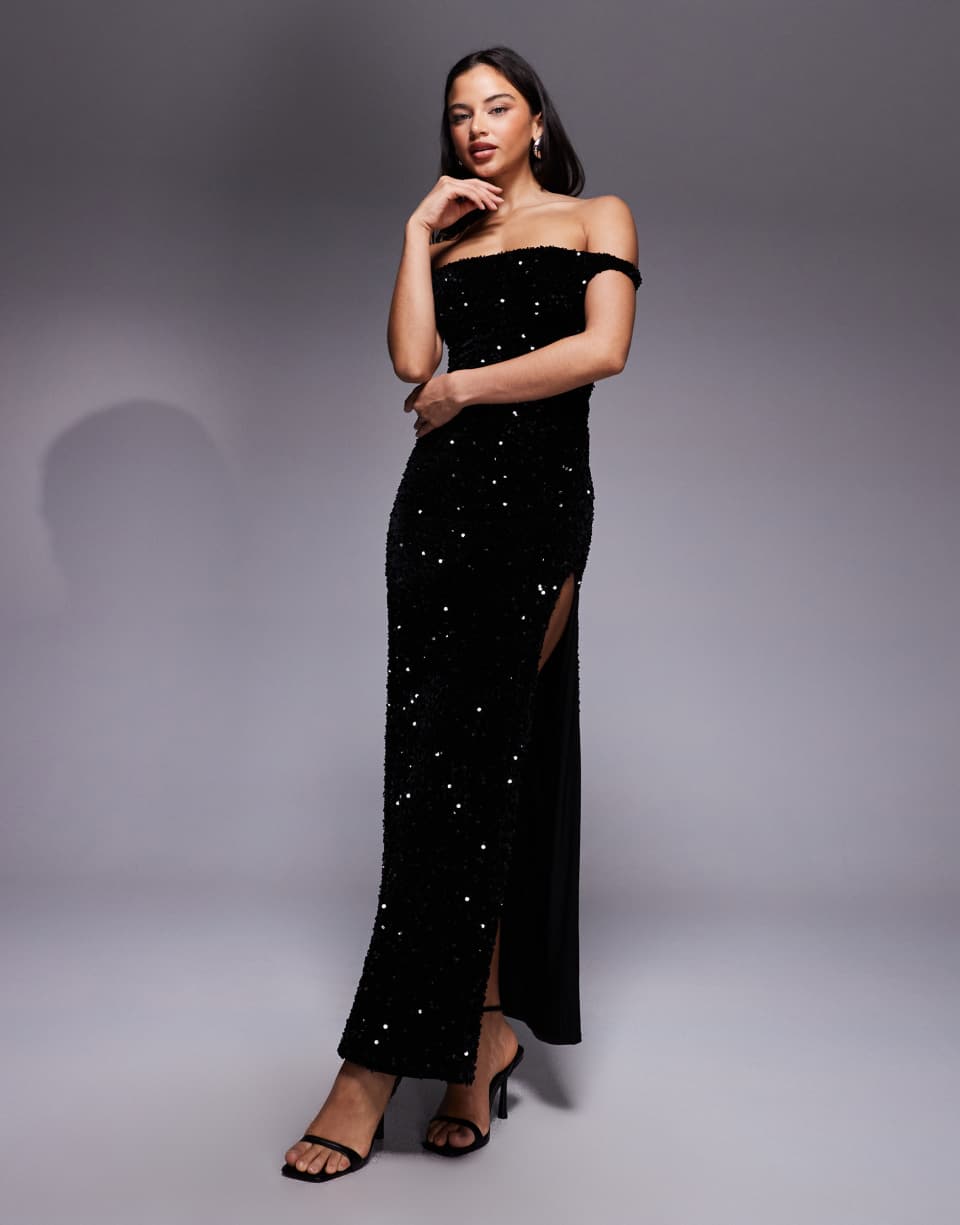 Velvet sequin maxi dress