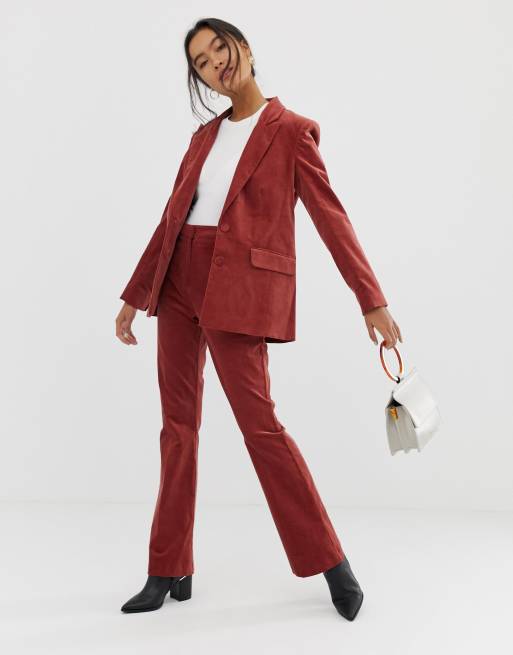 ASOS DESIGN velvet slim flare suit trousers | ASOS