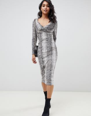 snakeskin dress asos