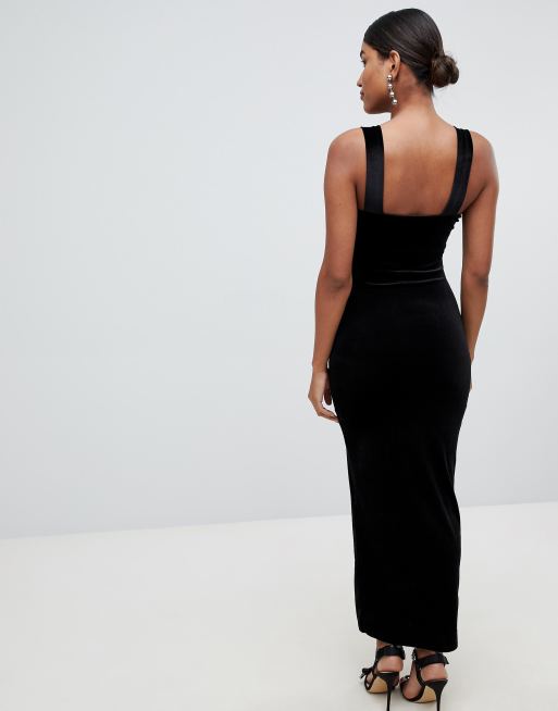 ASOS DESIGN velvet square neck maxi dress ASOS