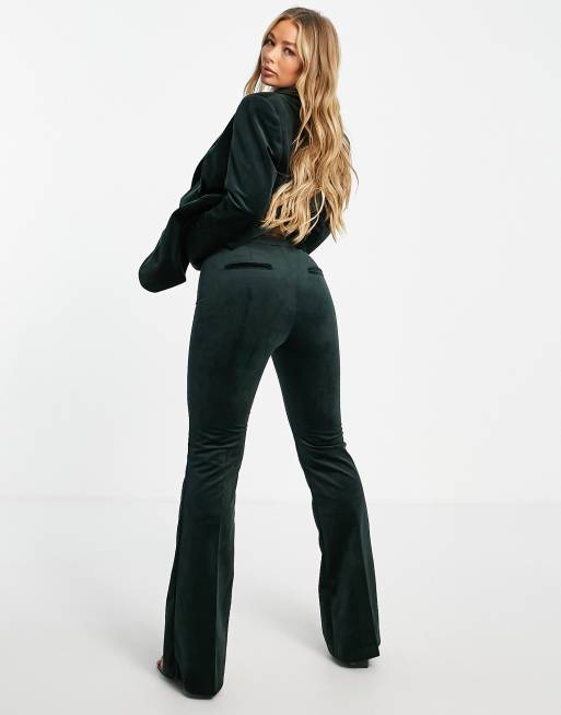 Asos green shop velvet suit