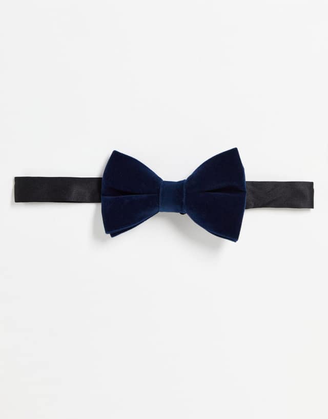 ASOS DESIGN velvet tie in navy