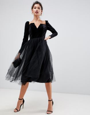 velvet tulle dress