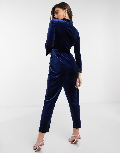 Asos store velvet jumpsuit