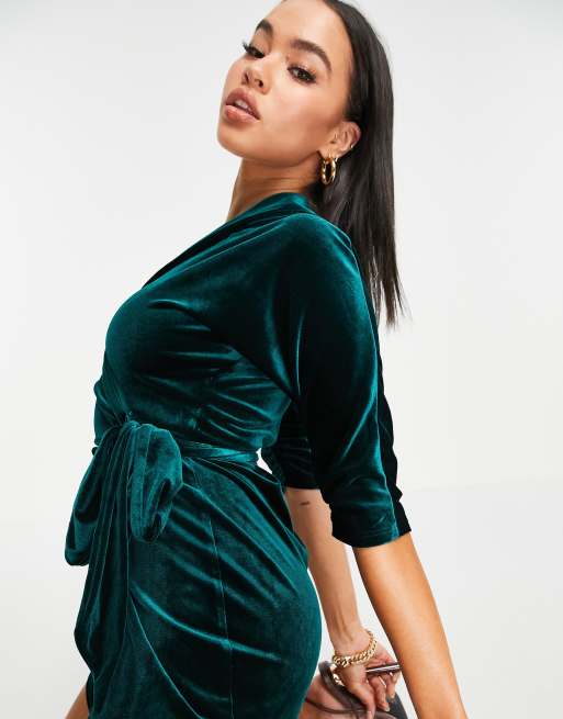 Asos velvet outlet wrap dress