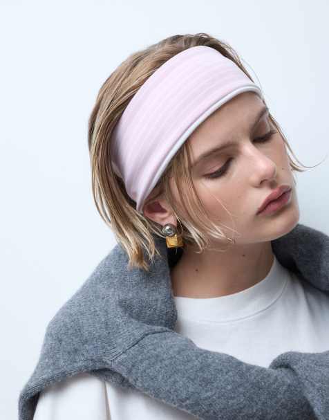 ASOS DESIGN vendbar jersey-hårbøjle i pink - view 1