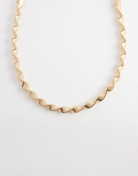 ASOS DESIGN – Verdrehte Halskette in Goldoptik - view 1