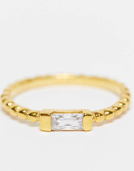 ASOS DESIGN – Vergoldeter Ring aus Sterlingsilber mit länglichem Schmuckstein , 4 von 4