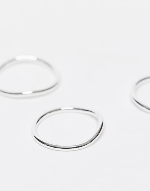 ASOS DESIGN - Vergulde stapelring met dun buisvormig ontwerp