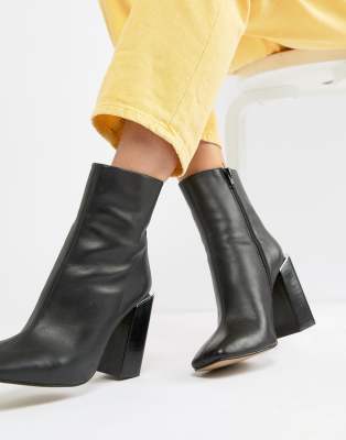 ASOS DESIGN Verity leather heeled ankle boots | ASOS