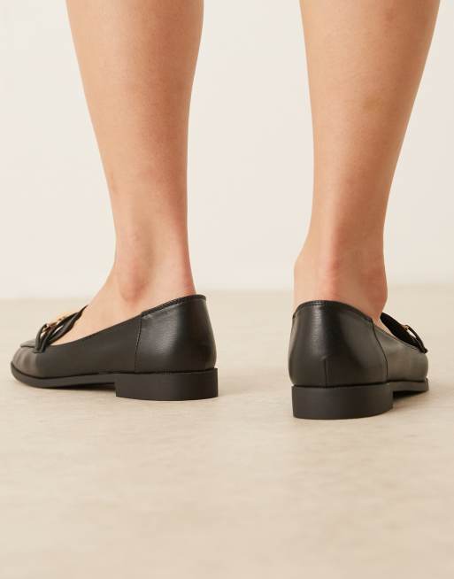 ASOS DESIGN – Verity – Svarta, platta loafers med kantdetaljer, 4 av 4