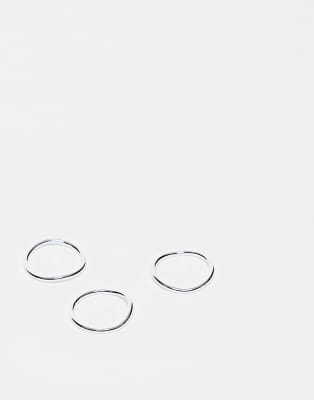 ASOS DESIGN - Versilberter Stapelring mit dünnem Rohrdesign-Goldfarben