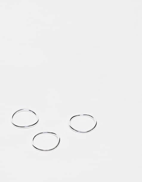 ASOS DESIGN – Versilberter Stapelring mit dünnem Rohrdesign - view 1