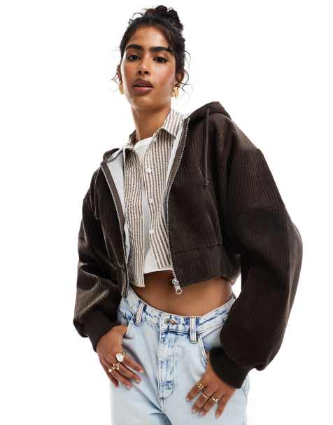 ASOS DESIGN – Verstärkte Jacke aus Cord in Braun - view 1