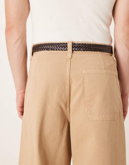 ASOS DESIGN – Verstärkter, gewebter Gürtel aus Leder in Schwarz, 3 von 3