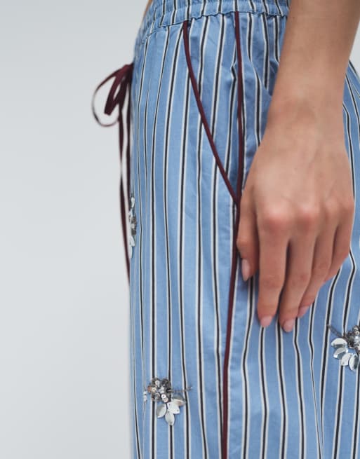 ASOS DESIGN – Verzierte Pyjamahose mit Streifen, Kombiteil, 5 von 12
