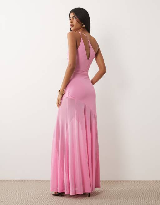 ASOS DESIGN – Verziertes Maxikleid in Rosa mit One-Shoulder-Träger, 4 von 4