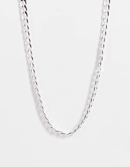 ASOS DESIGN - Verzilverde ketting met grove schakels