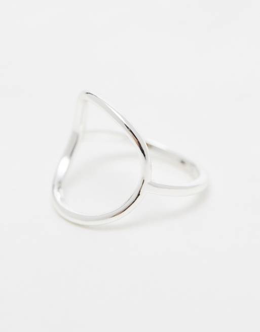 ASOS DESIGN - Verzilverde ring met open cirkel-ontwerp, 2 van 4
