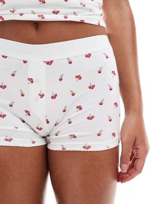 ASOS DESIGN vest and short set in cherry print, 2 of 4