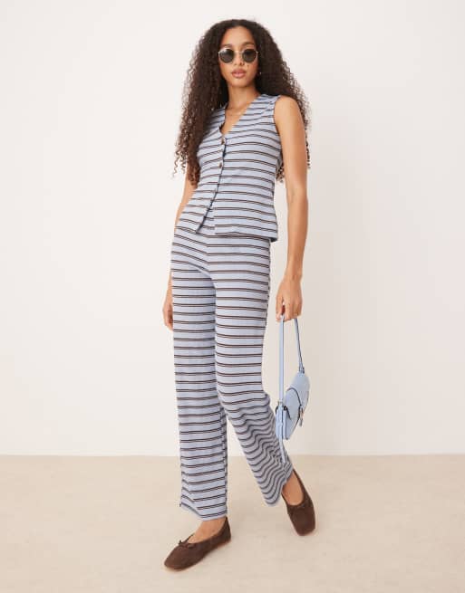 ASOS DESIGN vest in brown and blue stripes - part of a set, 2 of 4