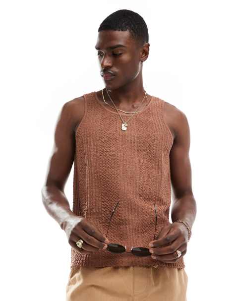 ASOS DESIGN vest in brown  - view 1