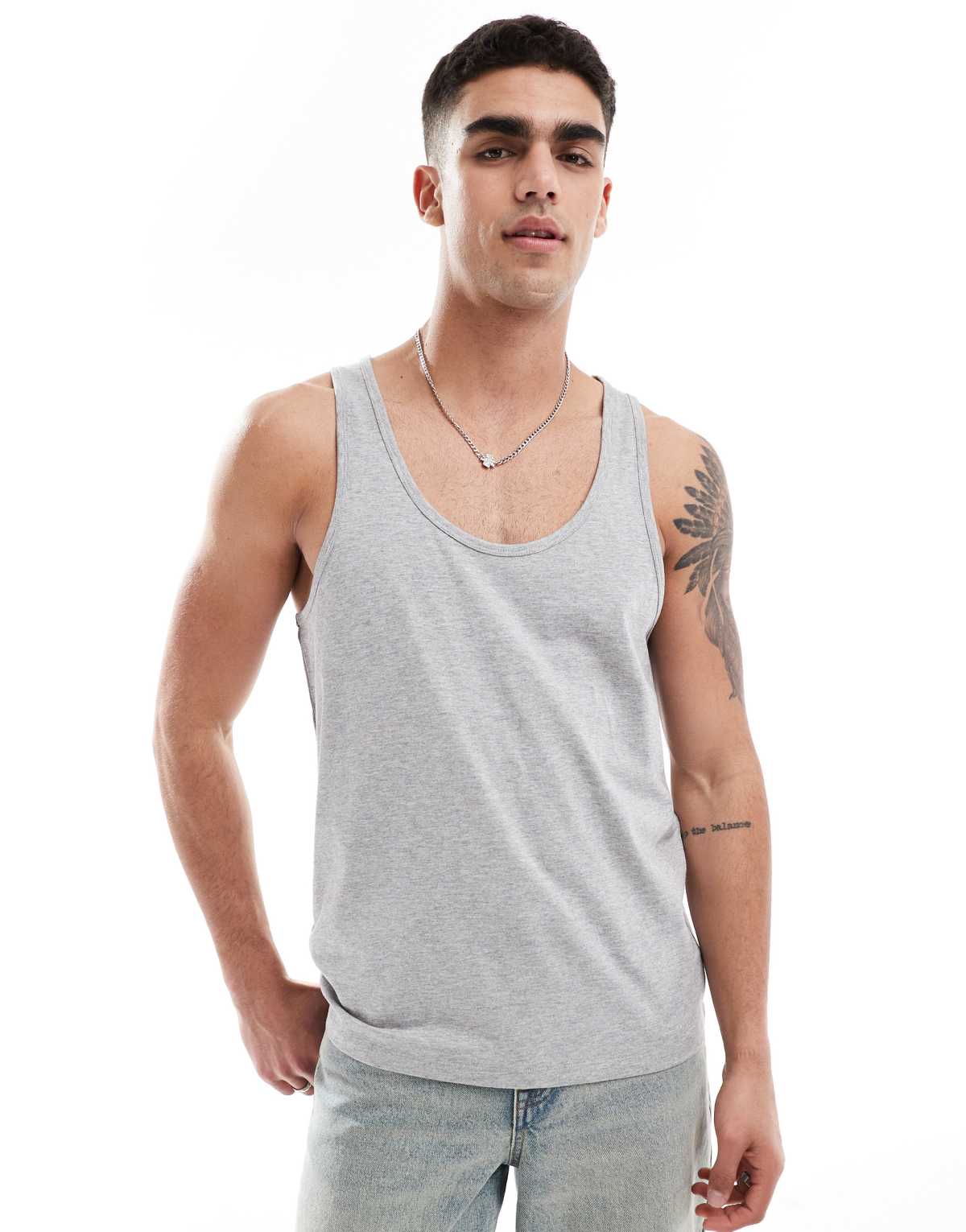 ASOS DESIGN vest in grey marl