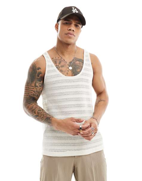 ASOS DESIGN vest in off white crochet  - view 1
