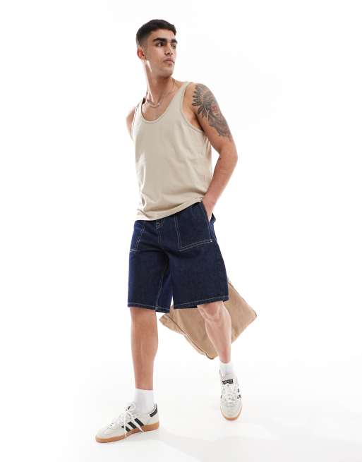 STONE-BLEACHED VEST/20AW/44/インディゴ/623944
