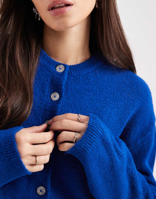 ASOS DESIGN - Vest met contrasterende knopen in kobaltblauw, 3 van 4
