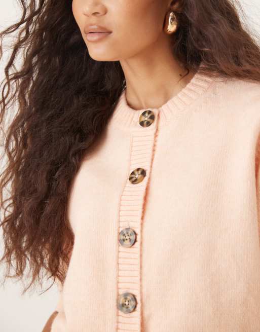 ASOS DESIGN - Vest met korte mouwen en ronde hals in perzik, 3 van 4