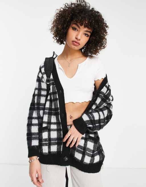 ASOS DESIGN - Vest met lange pasvorm in ruitpatroon