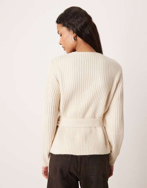 ASOS DESIGN - Vest met overslag in lichtbeige, 2 van 4