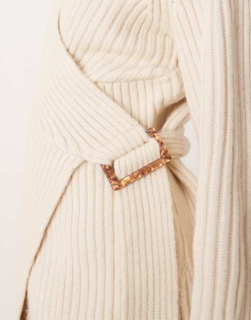 ASOS DESIGN - Vest met overslag in lichtbeige, 3 van 4