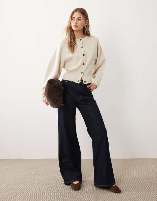 ASOS DESIGN - Vest met ronde hals en raglanmouwen in crème, 2 van 4