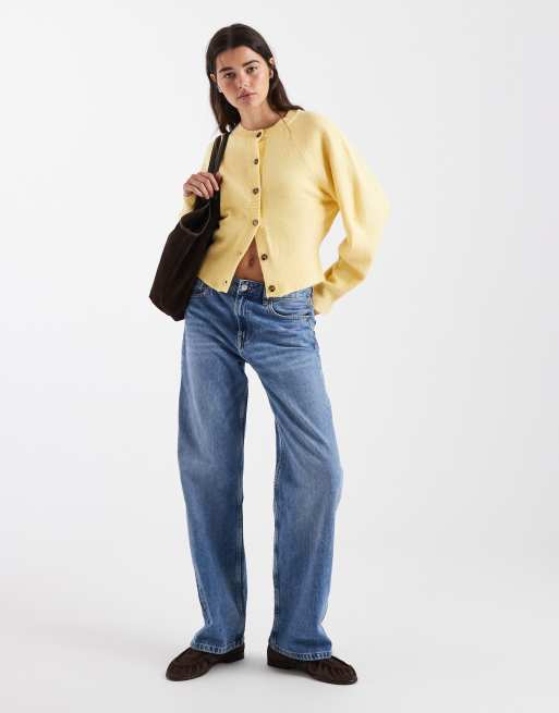ASOS DESIGN - Vest met ronde hals en raglanmouwen in lichtgeel, 4 van 4