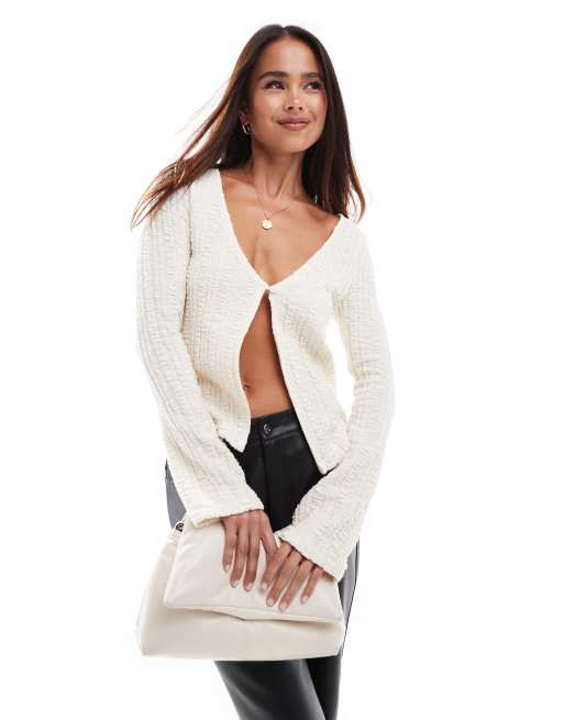 ASOS DESIGN - Vest met textuur in crème