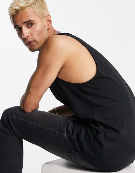 ASOS DESIGN vest with cowl neck in black, 3 of 4
