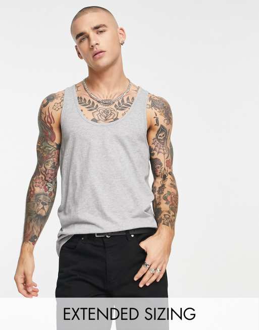  ASOS DESIGN vest with crew neck in grey marl 