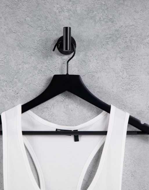 ASOS DESIGN vest with extreme racer back in white - WHITE, 3 of 4
