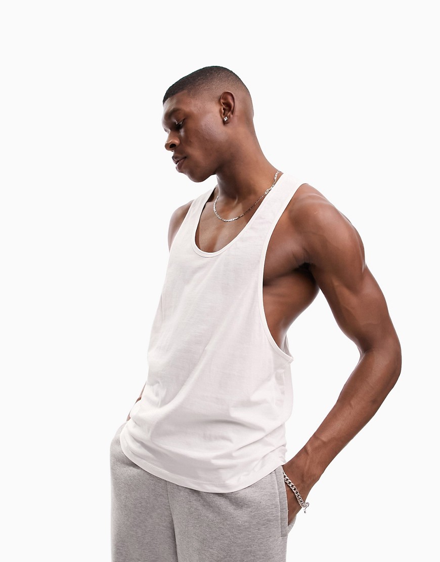 ASOS DESIGN vest with extreme racer back in white