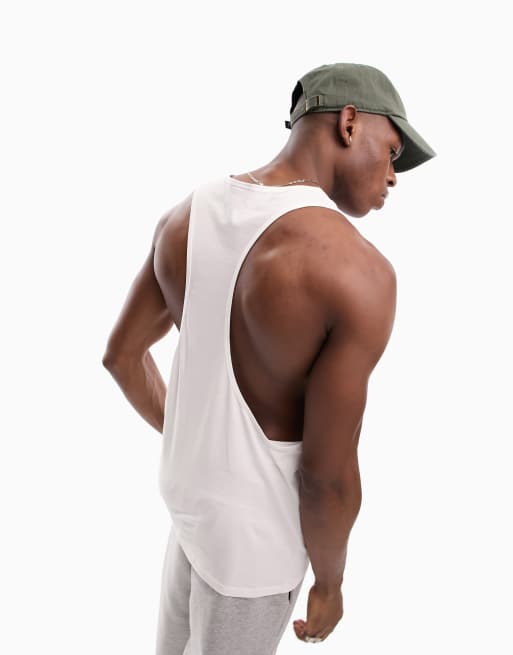 ASOS DESIGN vest with extreme racer back in white, 2 of 4