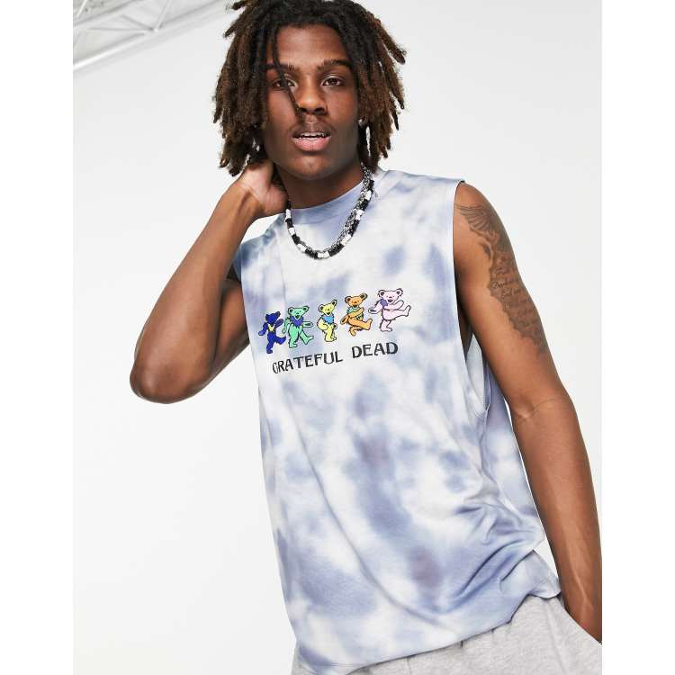 ASOS DESIGN oversized t-shirt with Grateful Dead bears print in white