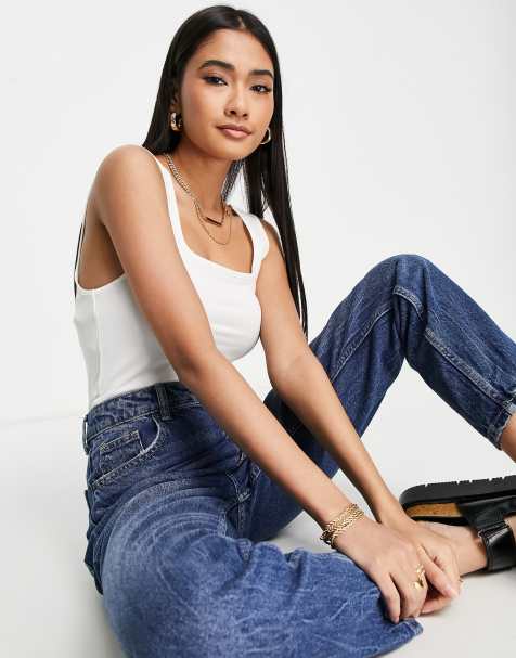 ASOS DESIGN vest with scoop front and back in white - view 1