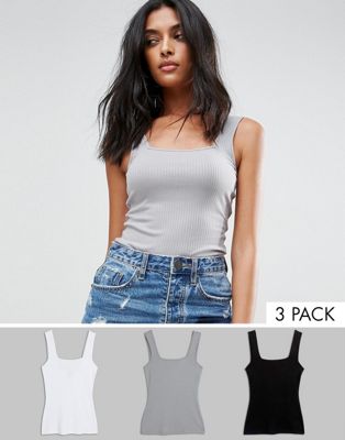 фото Asos design vest with square neck 3 pack save-мульти